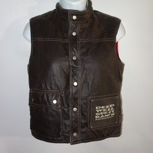 Gimel Kids Designer Clothing Leather Zip Vest‎